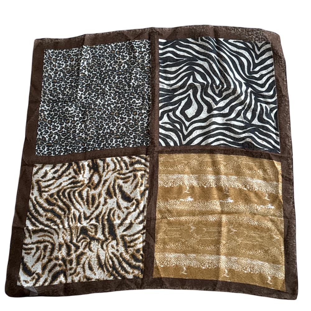 Ladies 4 square multi print accessory scarf.🐆🦓